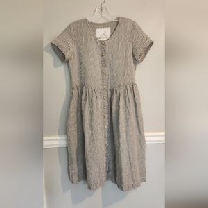 Npl mama dress natural/ grey stripe